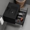 Small Black Wall Mounted Bathroom Vanity, Modern, 26